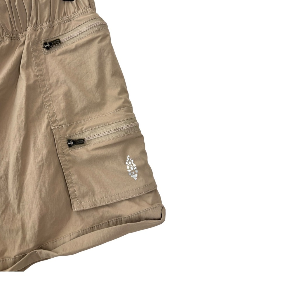 Free People Movement Get Your Run On Cargo Shorts Tan Khaki‎ Hiking Athletic S - Picture 3 of 5